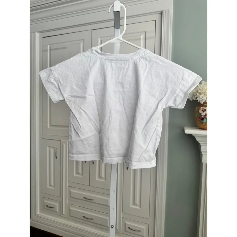 Janie and Jack Girls White Lets Flamingle Flamingo Graphic T-Shirt Tee‎ Size 8